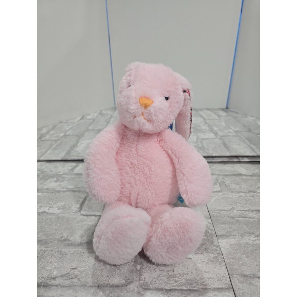 Manhattan Toy Co Blush Pink Pattern Pals Bunny Rabbit Plush Floral Ears